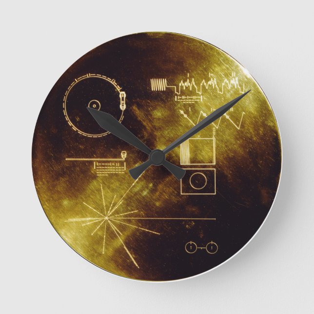 Horloge Ronde Record d'or du Voyager (Recto)
