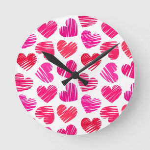 Horloge Ronde Red and pink