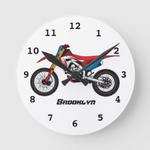 Horloge Ronde Red dirt bike motorcycle