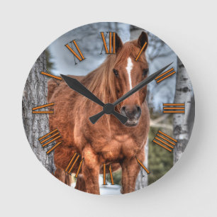 Horloge Ronde Red Dun Ranch Horse Animal-lover Photo