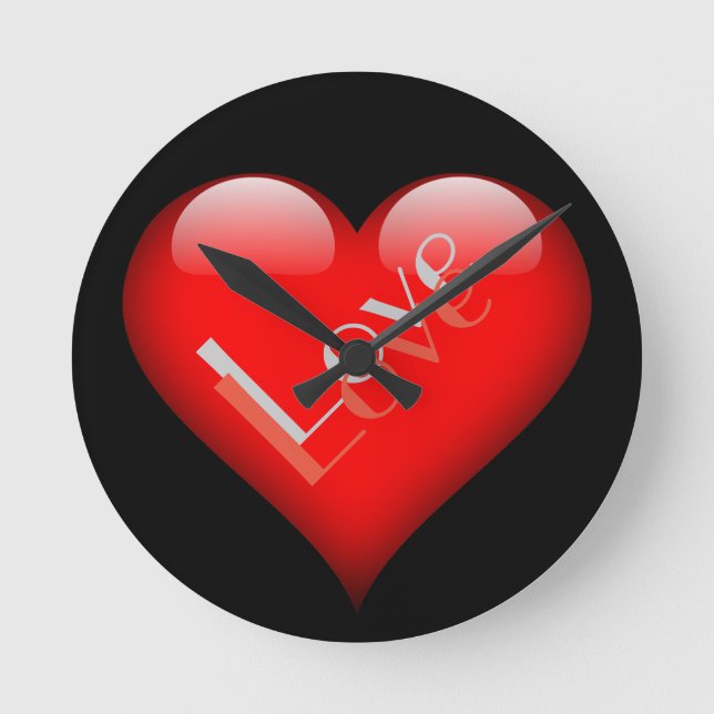 Horloge Ronde Red Heart Attractive Parisian Love Mariage (Recto)