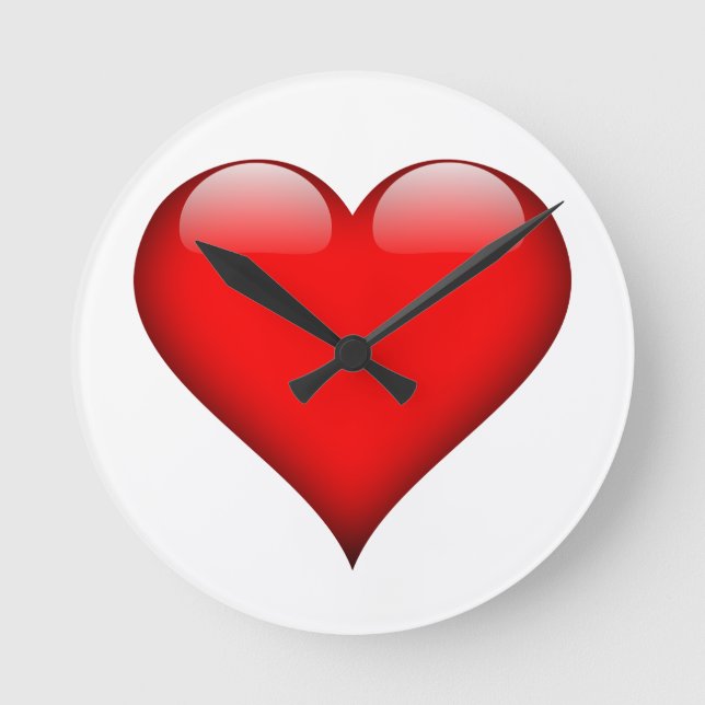 Horloge Ronde Red Heart Love (Recto)
