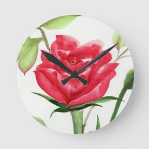 Horloge Ronde Red Rose