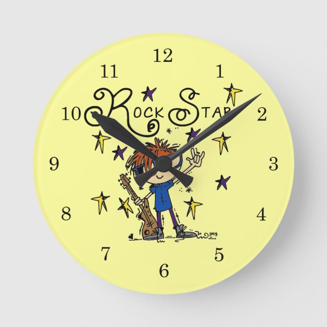 Horloge Ronde Redhead Boy Rock Star (Recto)
