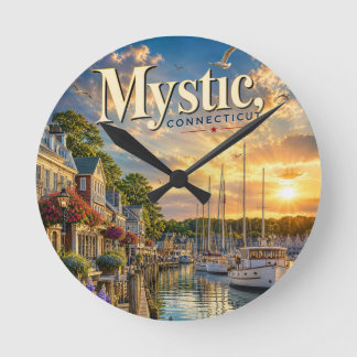 Horloge Ronde Reflets du port mystique