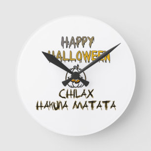 Horloge Ronde Refroidissez et détendez-vous Happy Halloween Coll