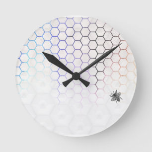 Horloge Ronde Reine des abeilles en nid d'abeilles de Colorfull