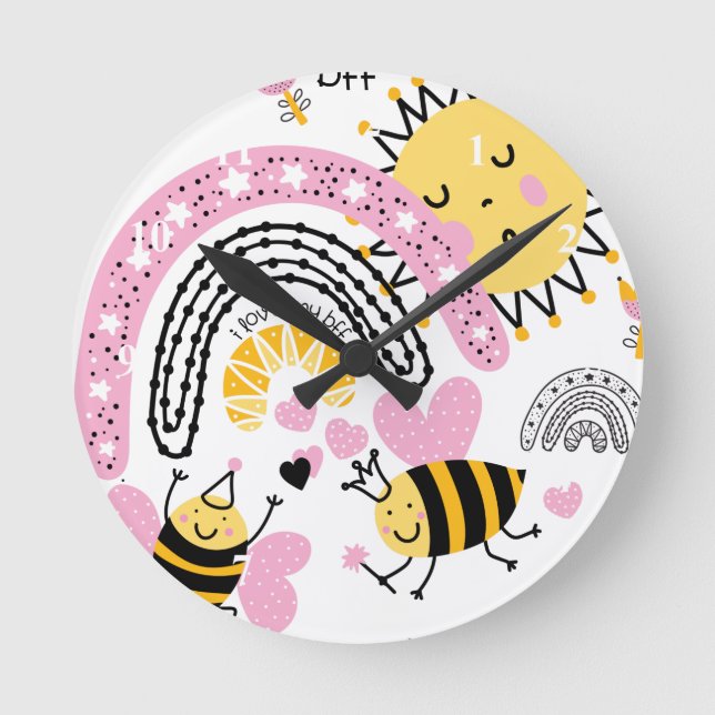 Horloge Ronde Reines Abeilles Meilleures Amies Pour Toujours Jol (Recto)
