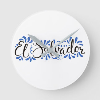 Horloge Ronde Reloj de Pared con Diseño de El Salvador 