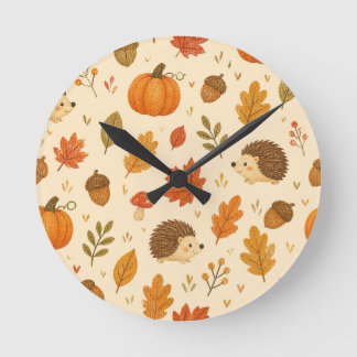 Horloge Ronde Reloj de pared con patrón otoño ideal para niños