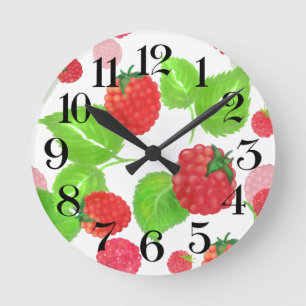 Horloge Ronde reloj de pared frambuesas a la acuarela