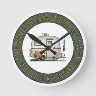 Horloge Ronde Remorque en verre vintage mignonne de voyage de