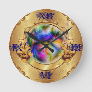 Horloge Ronde remous magique de boule de cristal encadré par