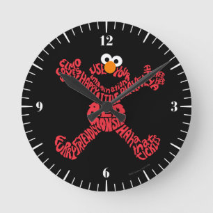 Horloge Ronde Remplissage Motif Elmo