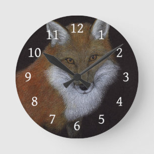 Horloge Ronde Renard rouge