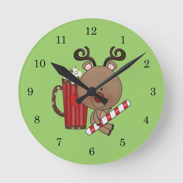 Horloge Ronde Renne de Rudy avec du cacao (Recto)