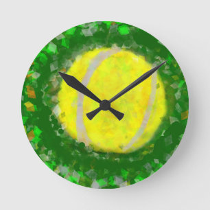 Horloge Ronde Repos de balle de tennis sur l'herbe