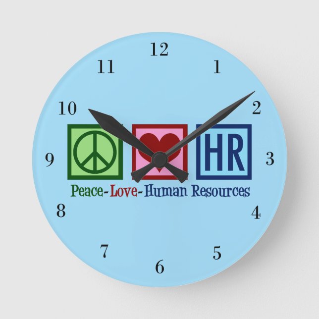 Horloge Ronde Ressources humaines Peace Love RH Bureau Rep (Recto)