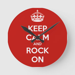 Horloge Ronde Restez au calme et faites du rock