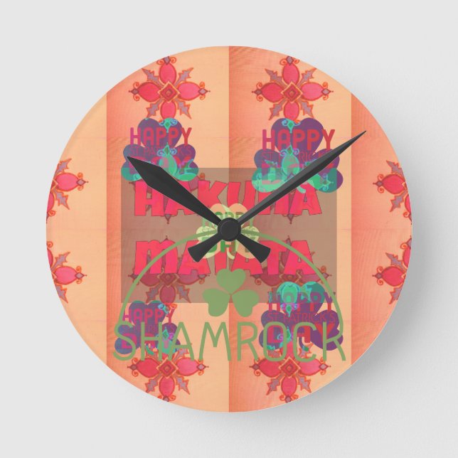 Horloge Ronde Restez béni Bonne Saint Patrick Jour Hakuna Matata (Recto)