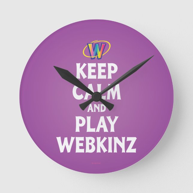 Horloge Ronde Restez Calme Et Jouez À Webkinz (Recto)