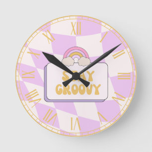 Horloge Ronde Restez Groovy