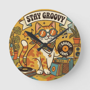 Horloge Ronde RESTEZ GROOVY   Amateur d'animaux   Bohème