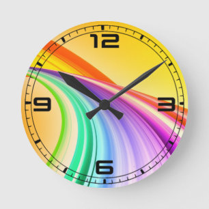 Horloge Ronde Résumé Design Jaune Orange Bannière Arrière - plan