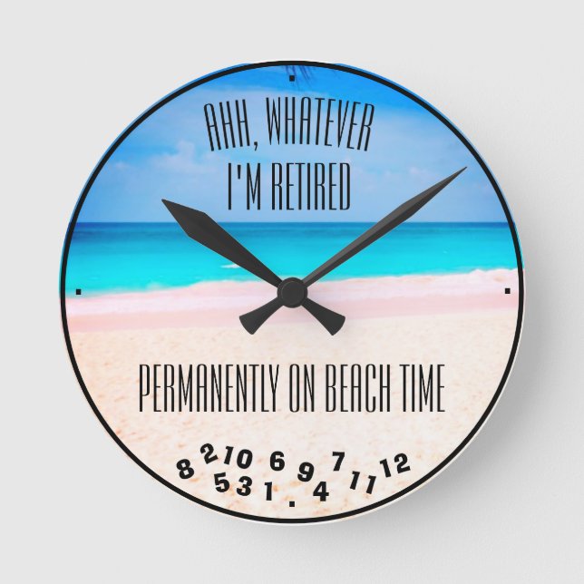 Horloge Ronde Retraite Permanente Sur La Plage Tropical (Recto)