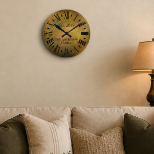 Horloge Ronde Rétro anniversaire de détresse antique rustique