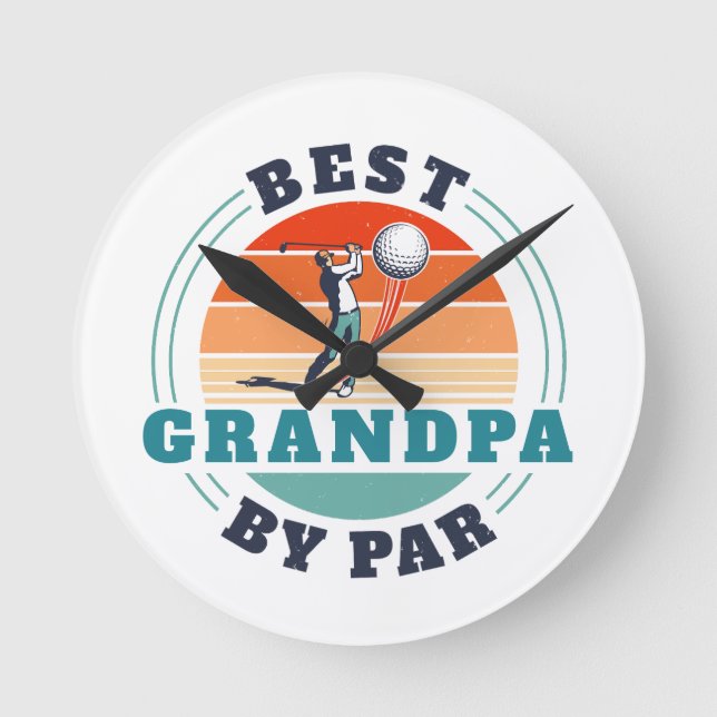 Horloge Ronde Rétro Best Grandpa By Par Custom (Recto)
