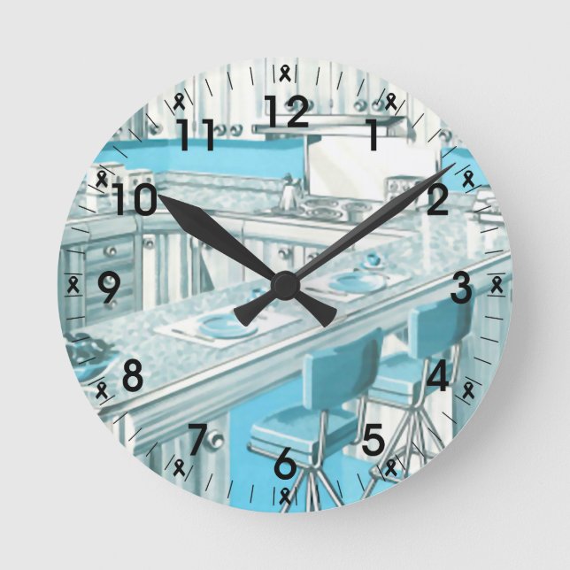 Horloge Ronde Rétro Blue (Recto)