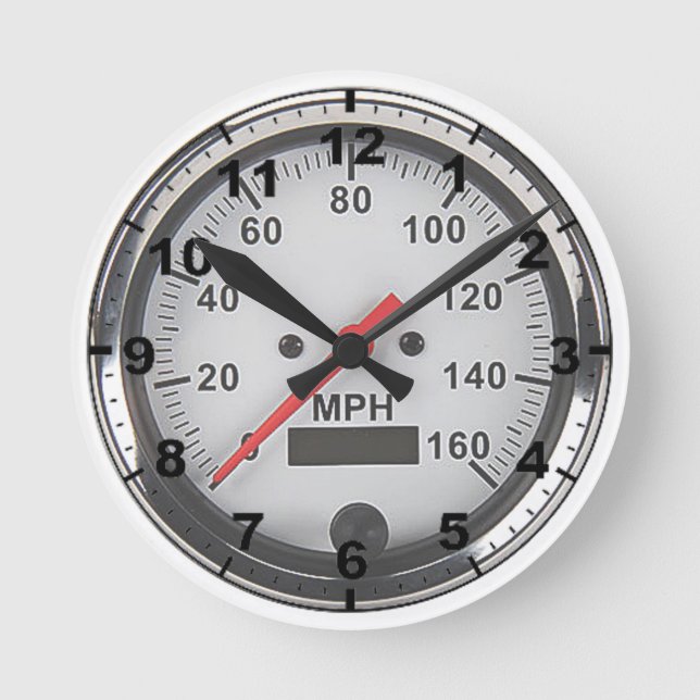 Horloge Ronde "Retro chrome speedometer", design wall clocks (Recto)