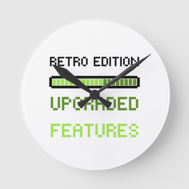 Horloge Ronde Retro Edition Upgraded Features Pixel Art Gaming  (Recto)