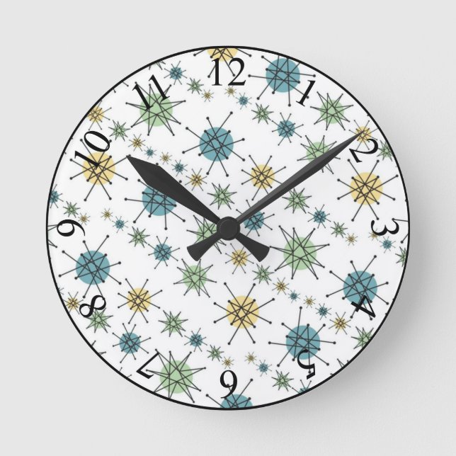 Horloge Ronde Retro Hipster Space Age (Recto)