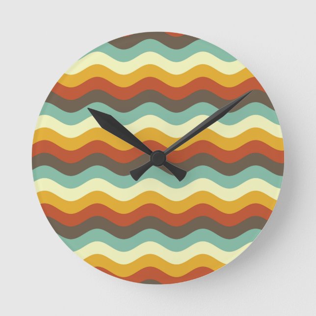 Horloge Ronde Rétro Ripple Groove (Recto)