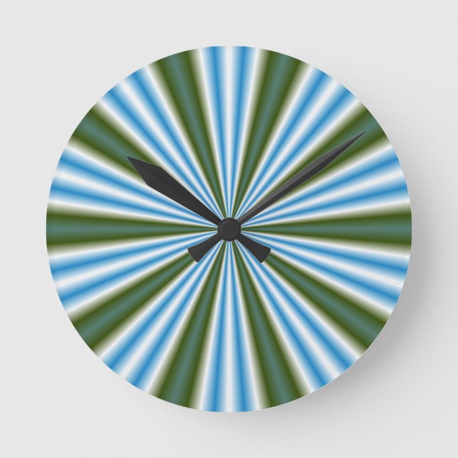 Horloge Ronde Retro Stripey Sun Burst Art Abstrait (Recto)