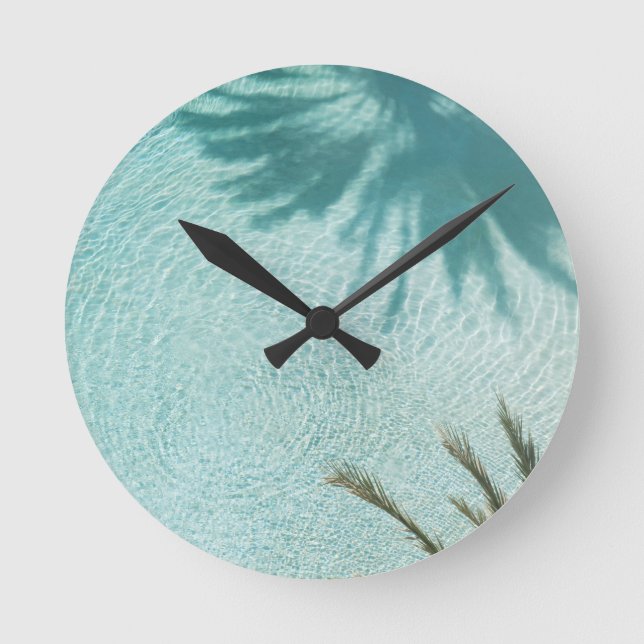 Horloge Ronde Rêve de la piscine de palmiers #2 #wall #art  (Recto)