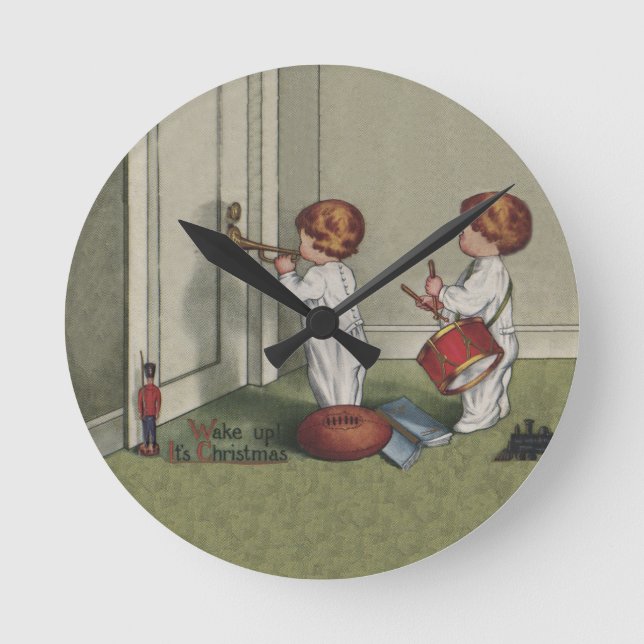 Horloge Ronde Réveillez-vous son joli enfant de Noël (Recto)