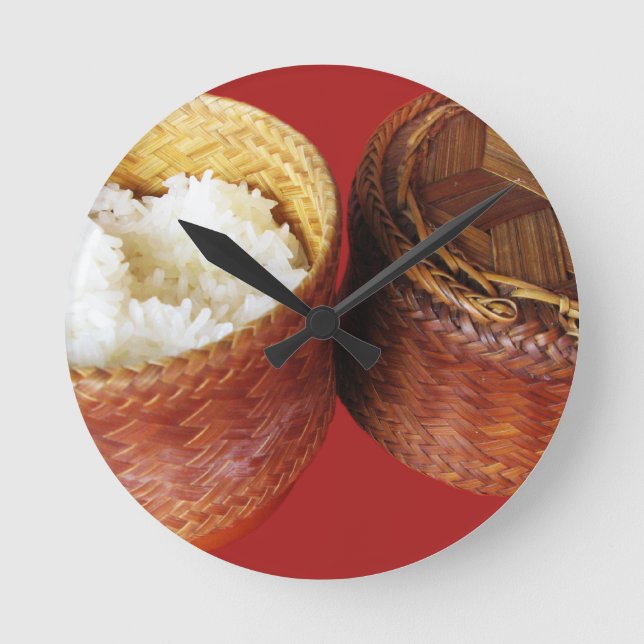 Horloge Ronde Riz épineux [Khao Niao] Thai Lao Food (Recto)