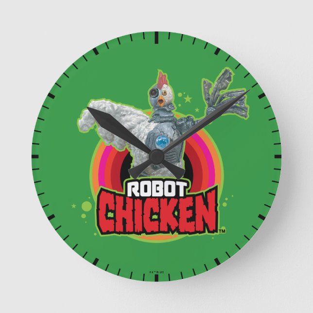 Horloge Ronde Robot Chicken Character Logo (Recto)
