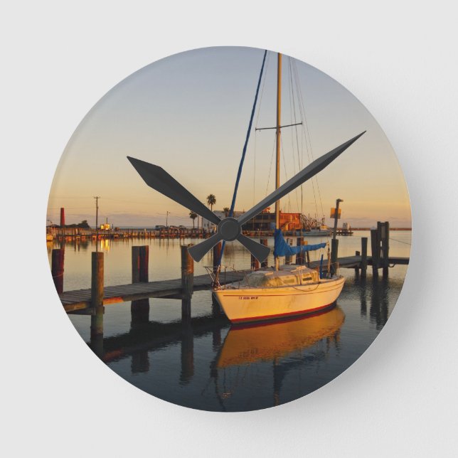 Horloge Ronde Rockport, Texas, port au coucher du soleil (Recto)