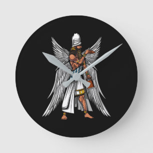 Horloge Ronde Roi sumérien antique de Dieu étranger d'Anunnaki