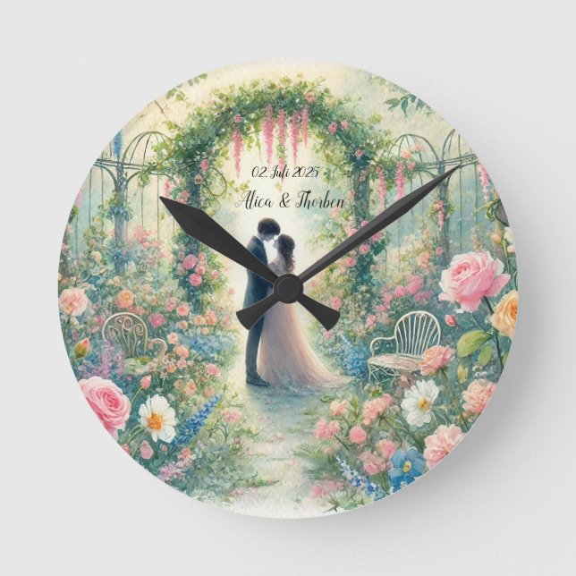 Horloge Ronde Romantic Wedding pastell (Recto)