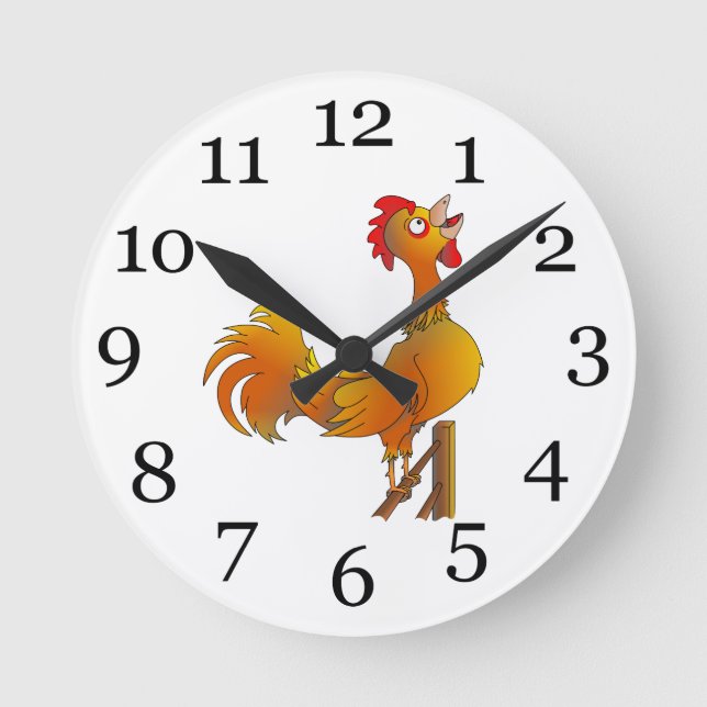 Horloge Ronde Rooster crowing (Recto)