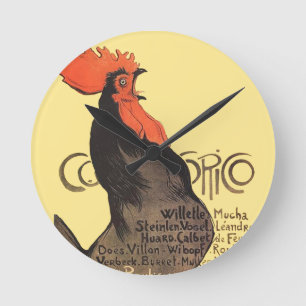 Horloge Ronde Rooster Steinlen Cocorico