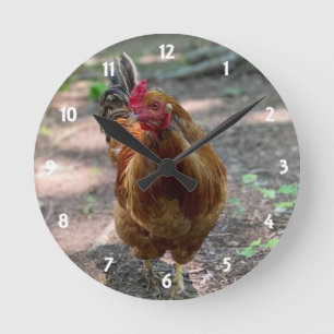 Horloge Ronde Rooster Wall Clock
