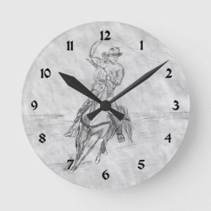 Horloge Ronde Roping de cowboy