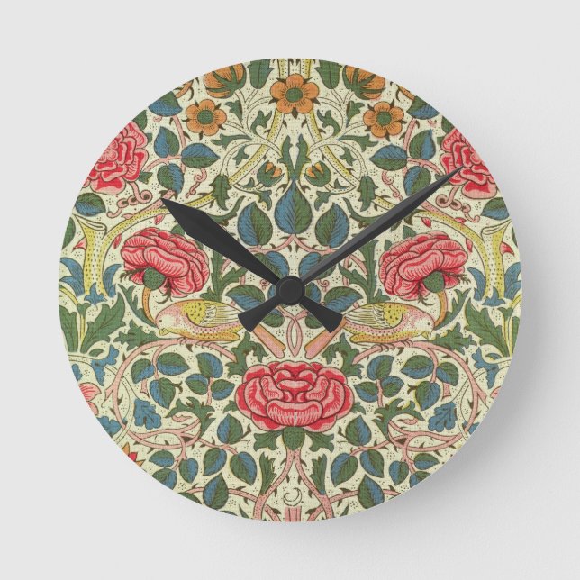 Horloge Ronde "Rose", 1883 (coton imprimé) (Recto)
