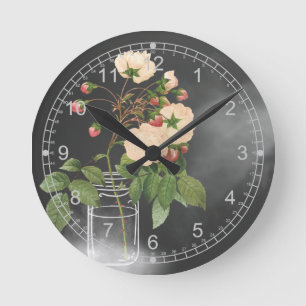 Horloge Ronde Rose Adélaïde en noir